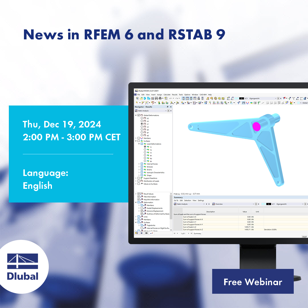 Novinky v programech RFEM 6 a RSTAB 9