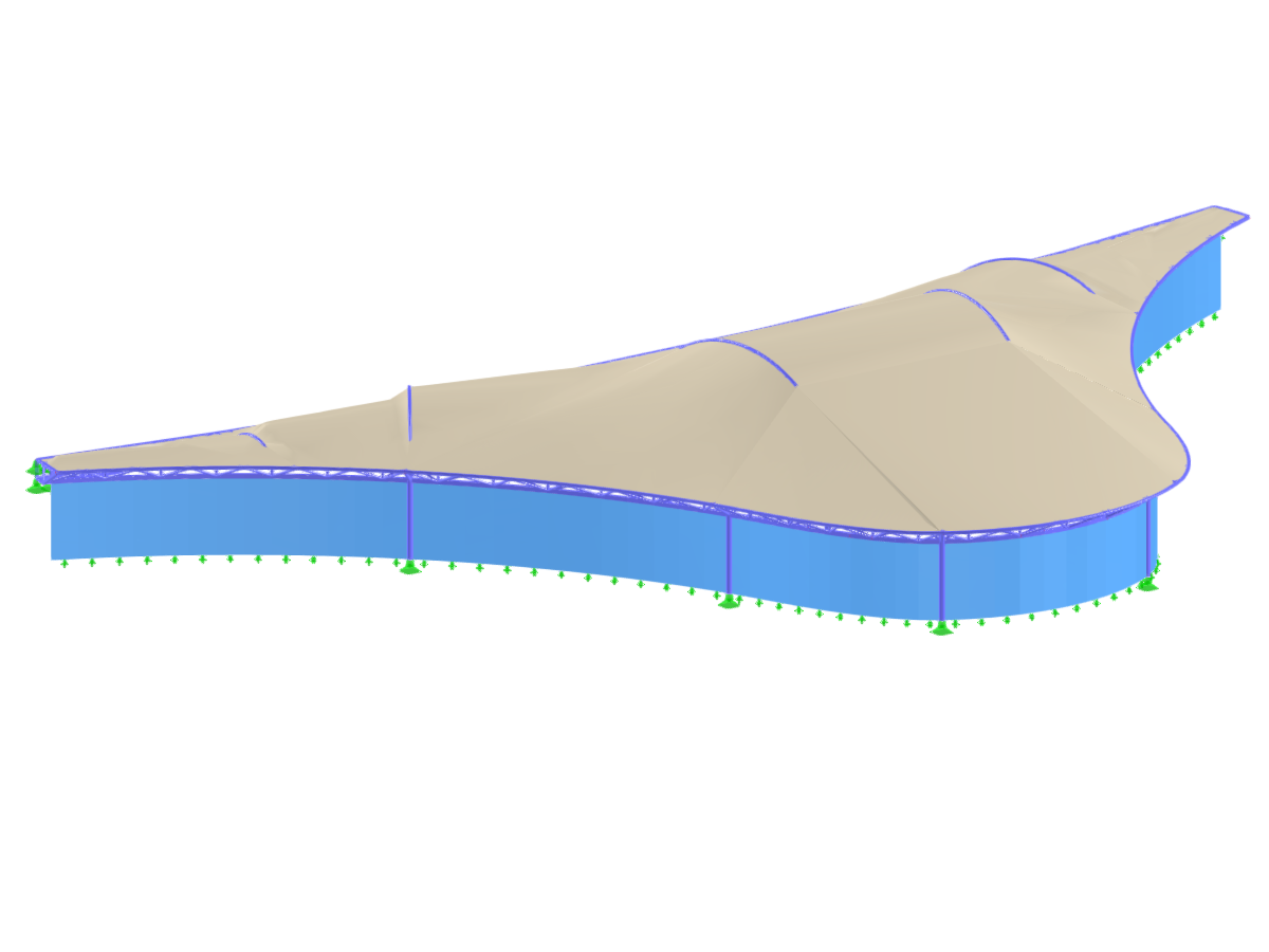 RFEM model projektu Tenso CARP na stadionu Monumental v Argentině | © Ing. Agustin Alvarez Sarrieta)