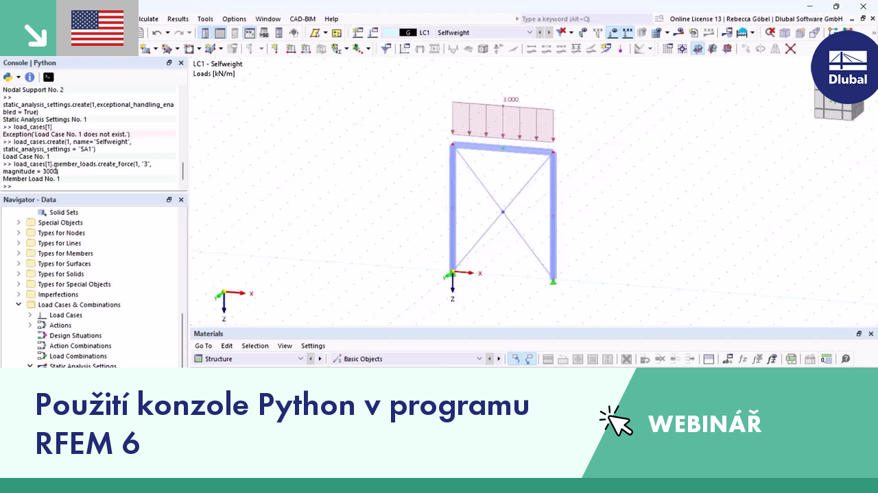 VG 005034 | WEBINÁŘ | Použití konzole Python v programu RFEM 6