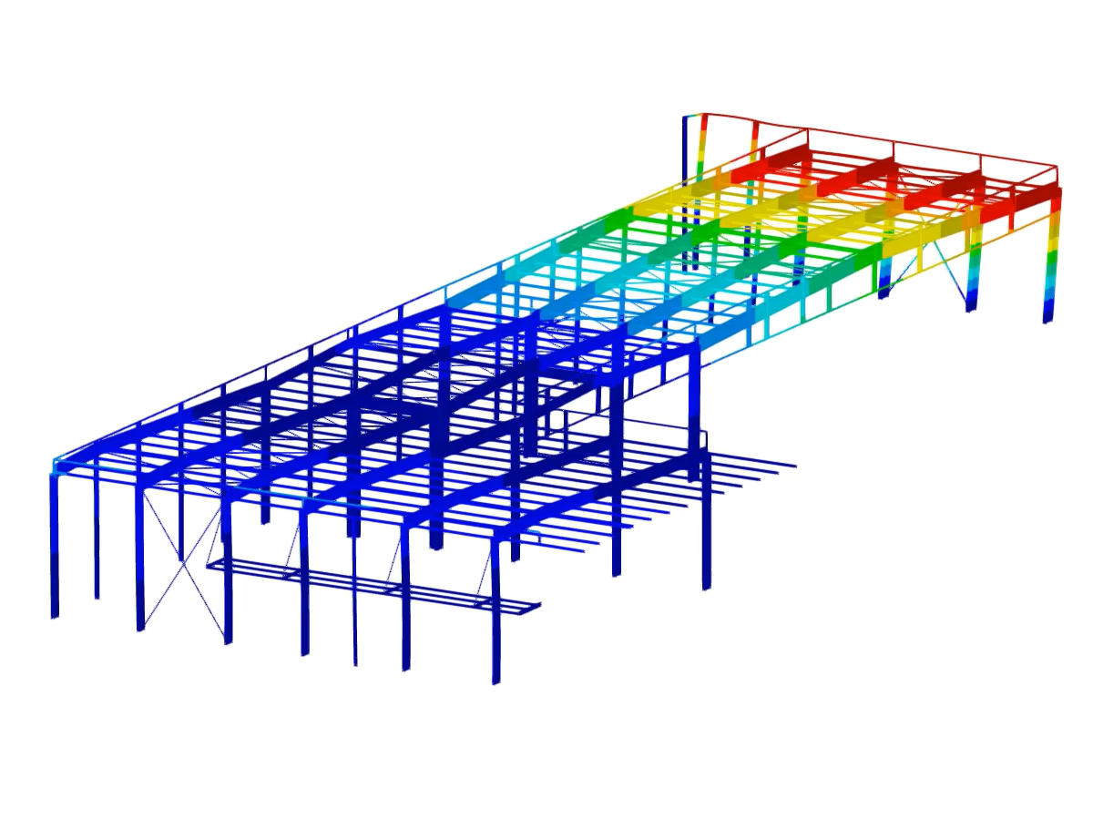 Deformace modelu přístavby v programu RFEM | © GH-Hervouet