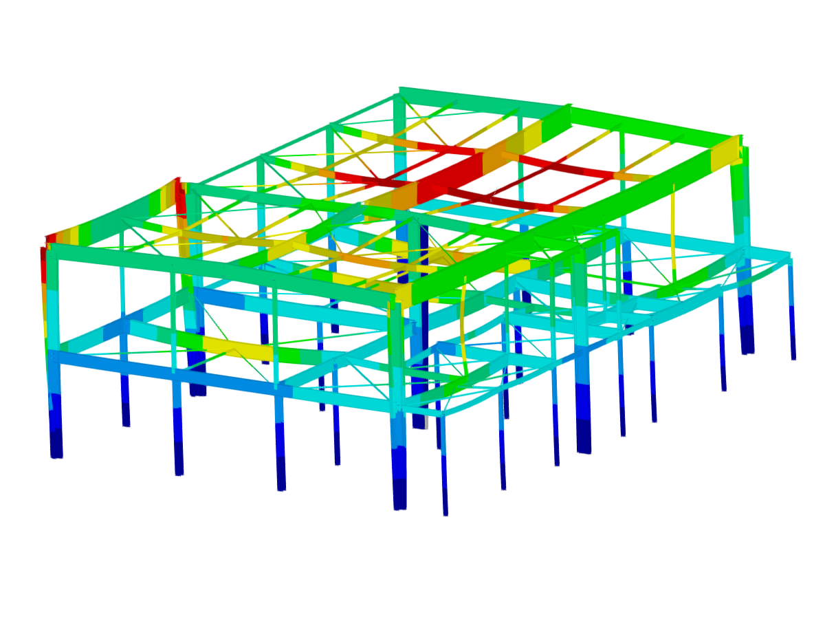 Deformace administrativní budovy v programu RFEM | © GH - Hervouet