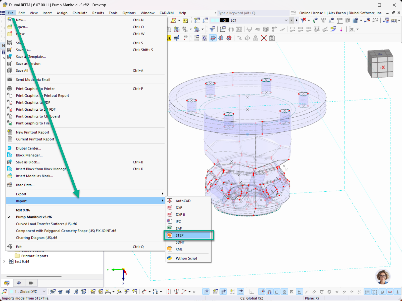 FAQ 005601 | Jak mohu importovat typ souboru "STEP" do programu RFEM 6?