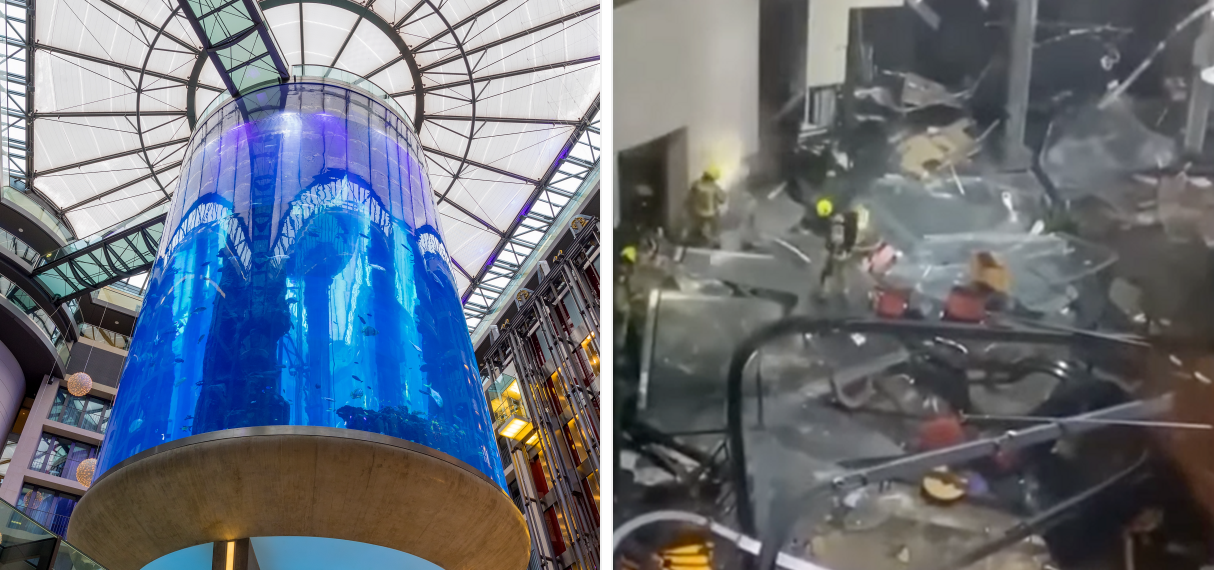 AquaDome před a po katastrofě