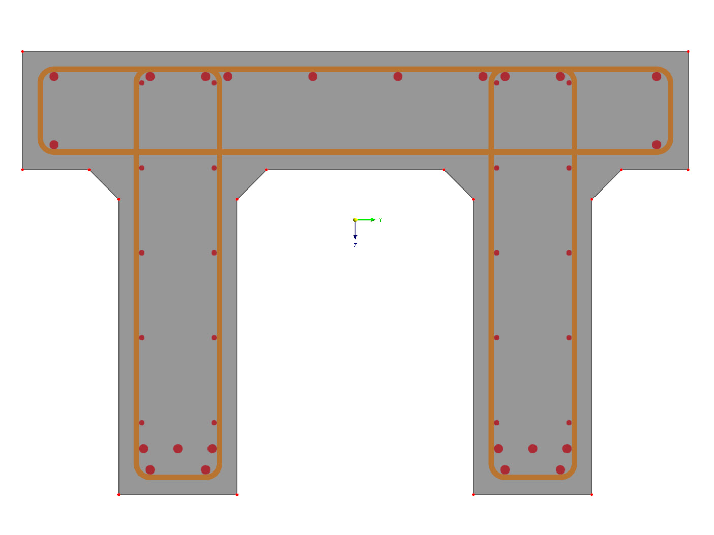 Model 005098 | Uživatelsky definovaný železobetonový průřez | ACI 318