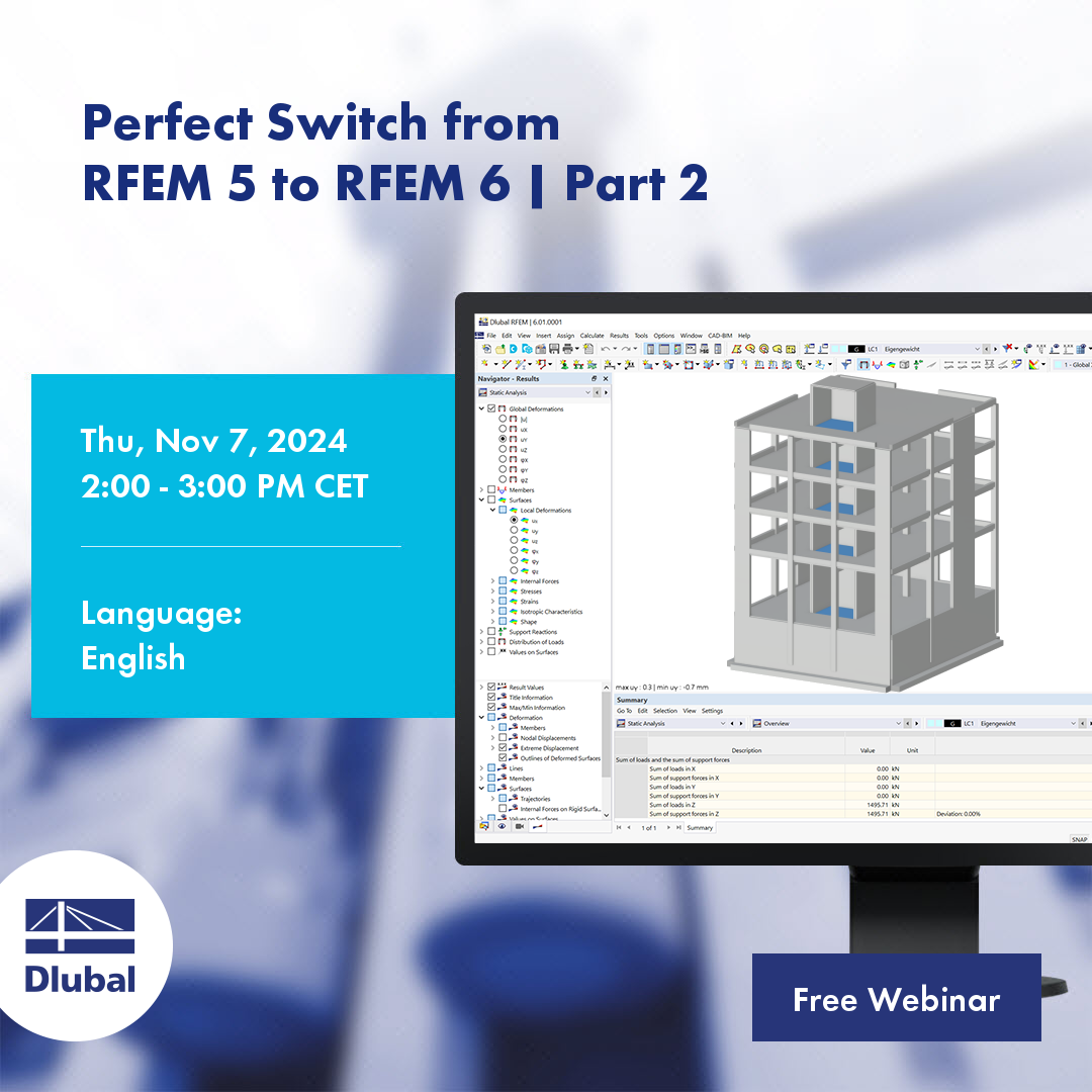 Úspěšný přechod z RFEMu 5 na RFEM 6 | Část 2