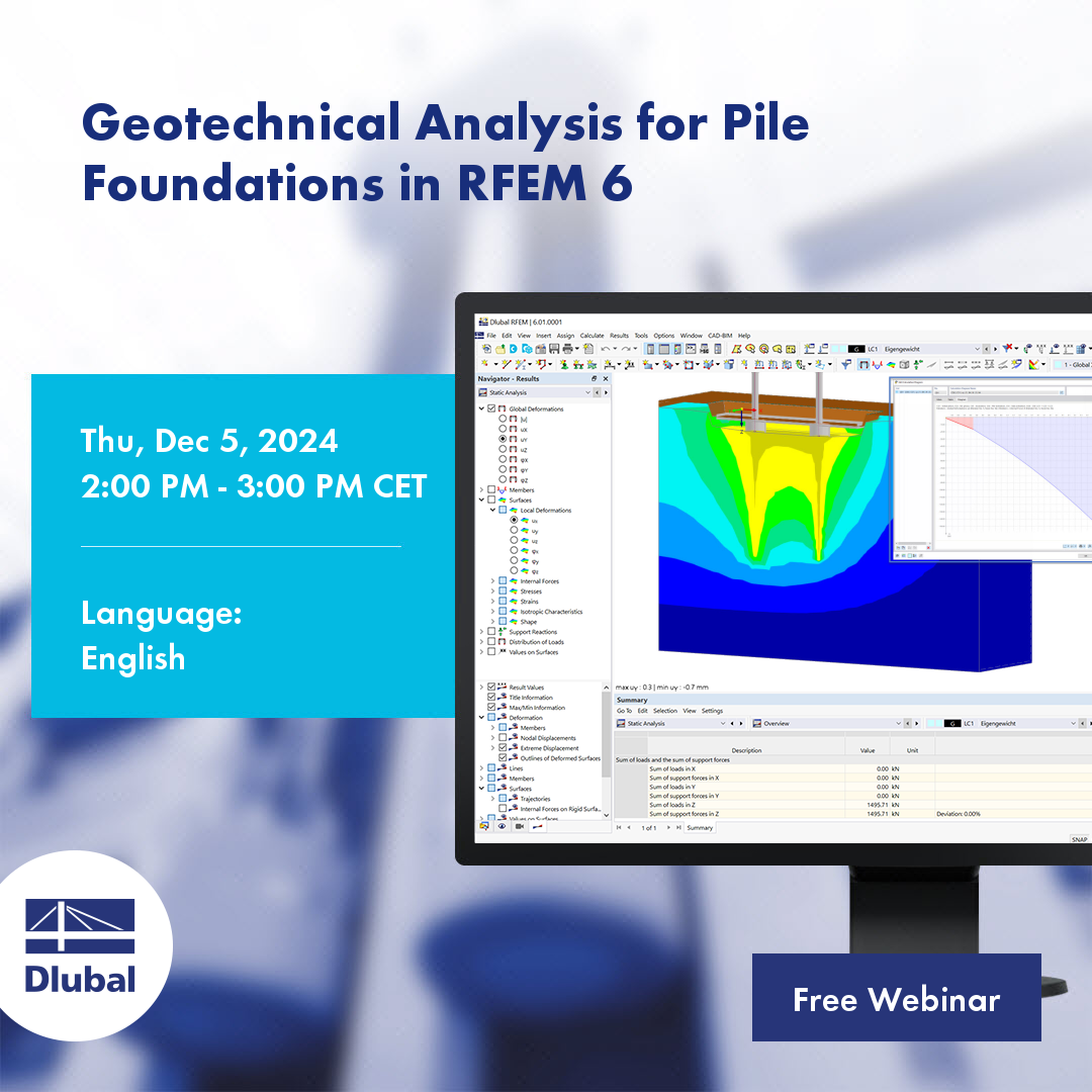 Geotechnická analýza pro pilotové základy v programu RFEM 6