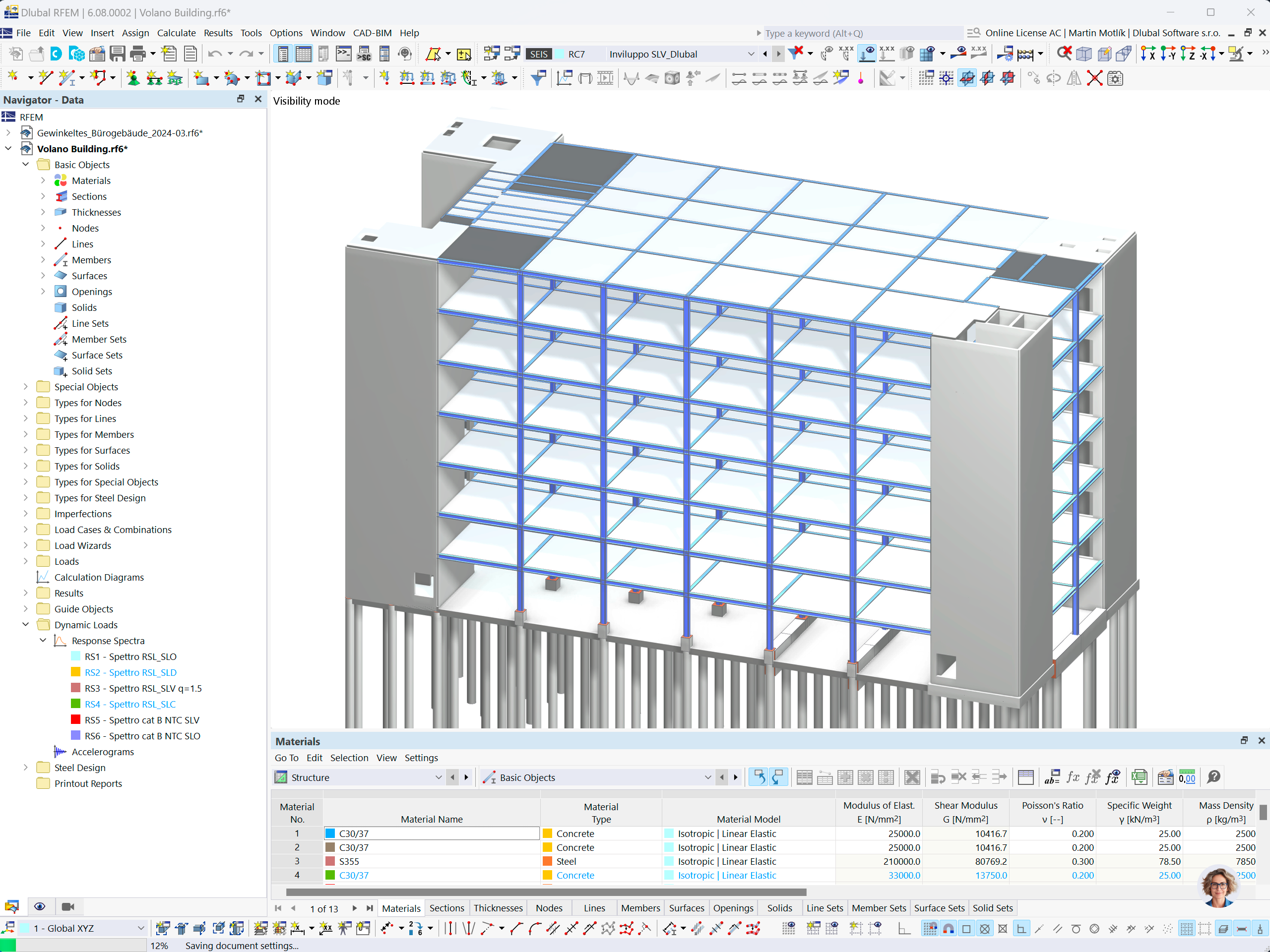 RFEM 6 model | Budova Volano