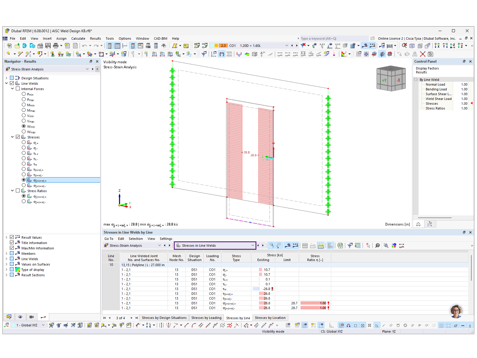 KB 001925 | Návrh koutového svaru podle AISC v RFEM 6