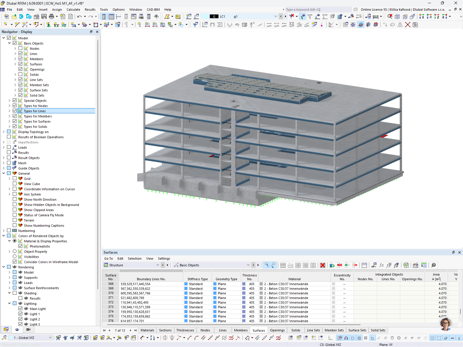 Model RFEM budovy školy HOS JKU Linz | © Werkraum Ingenieure ZT GmbH