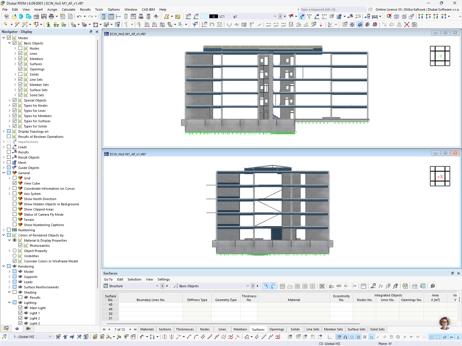 RFEM model budovy školy HOS JKU LINZ | © Werkraum Ingenieure ZT GmbH