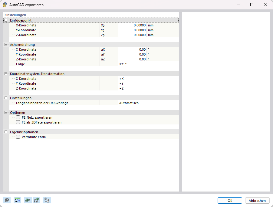 Direkter Export zu AutoCAD