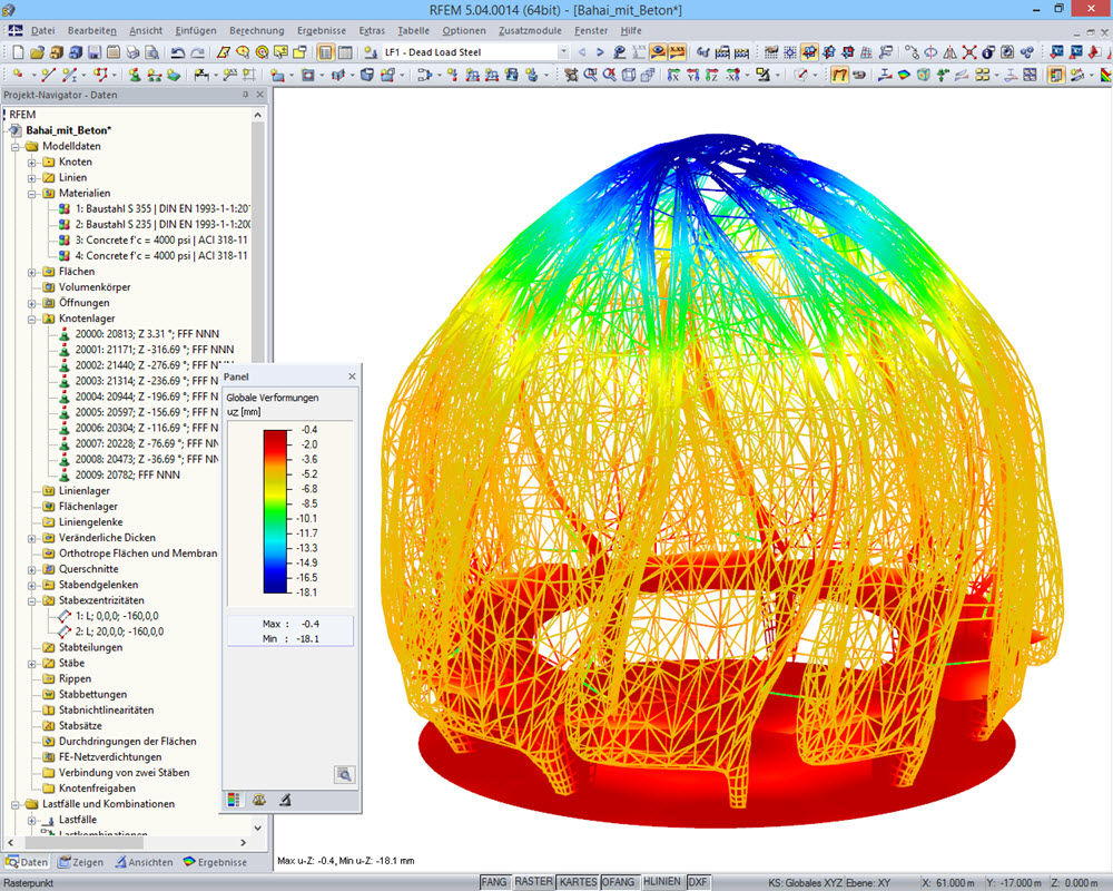 Bahá’í Temple of South America, Chile | Realisiert mit RFEM von Josef Gartner GmbH, Würzburg | www.josef-gartner.de