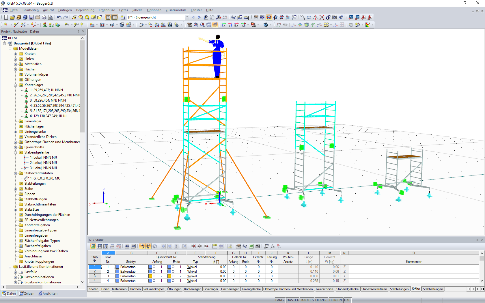 Baugerüst in RFEM