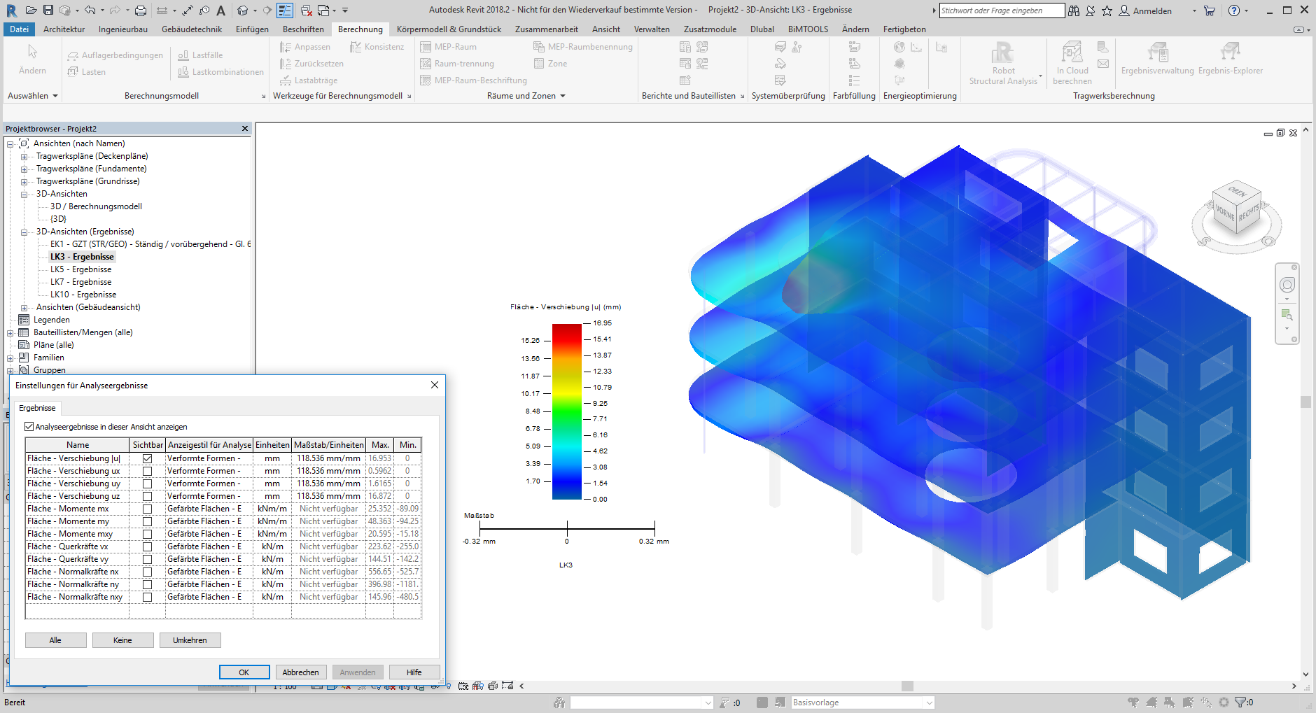 Exportierte Verformungen in Revit