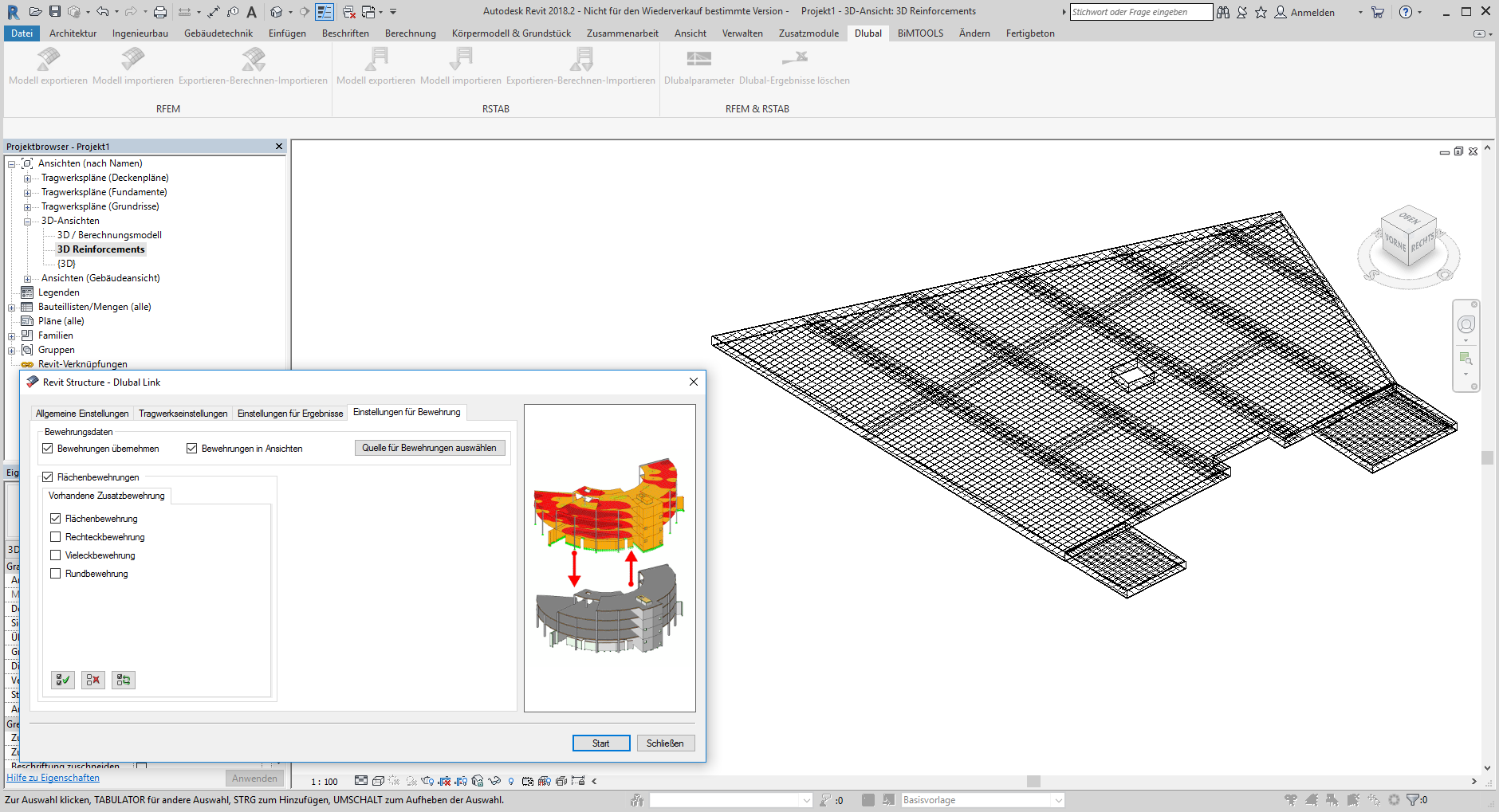 Exportierte Bewehrung in Revit