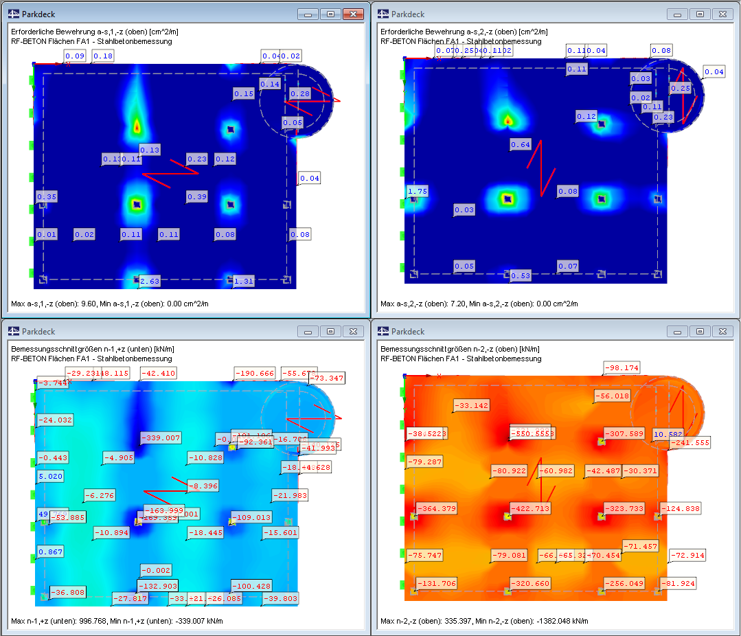 RF-BETON Flächen - Grafische Ergebnisausgabe