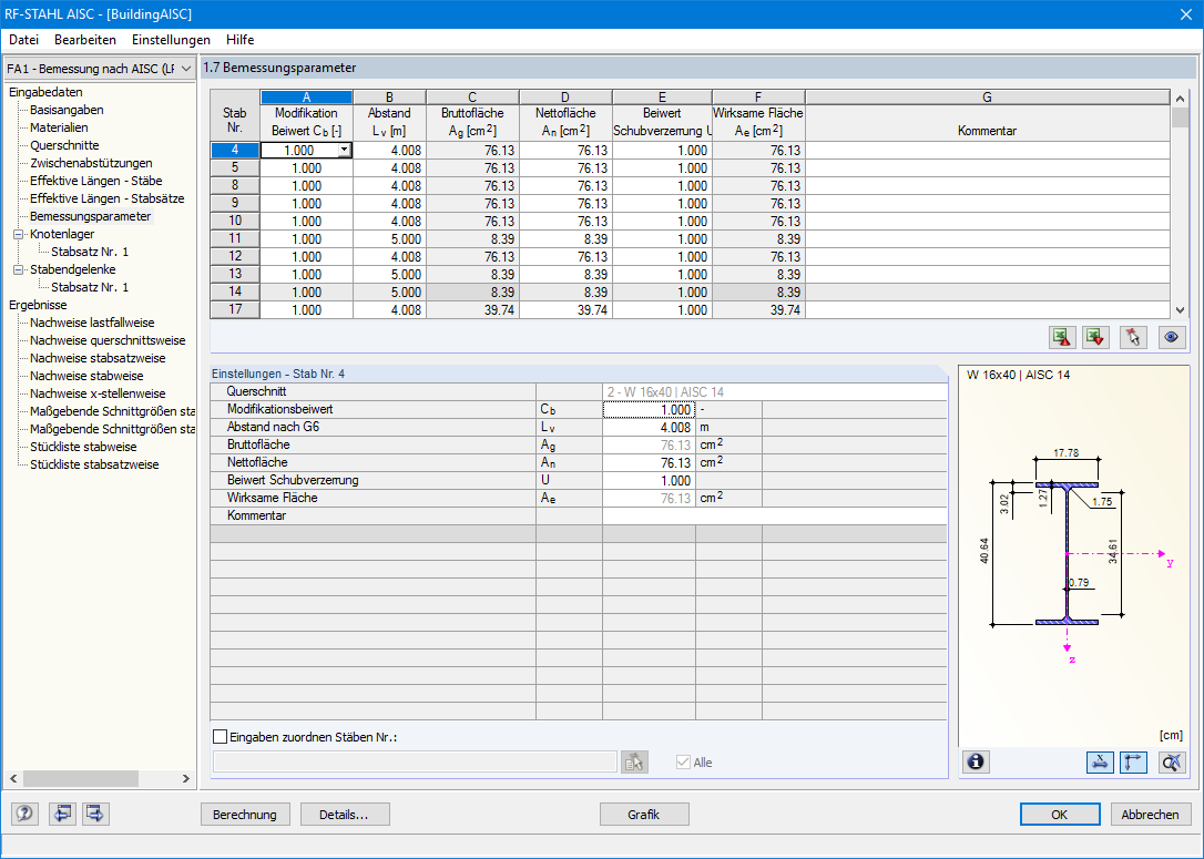 Bemessungsparameter