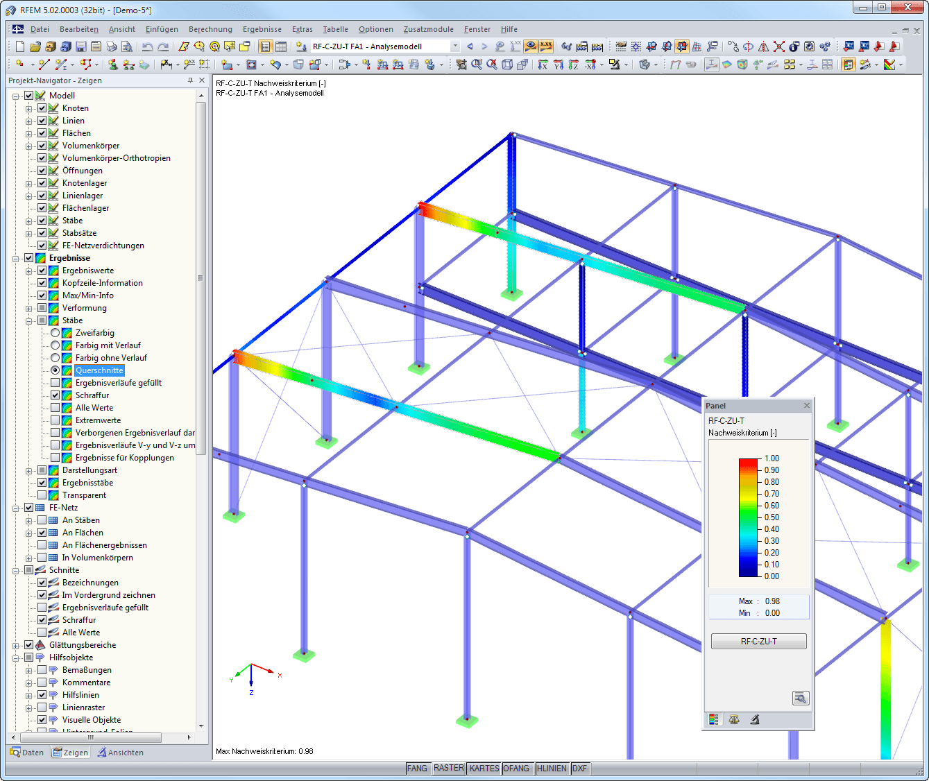 Graphische Darstellung der Ergebnisse in RFEM