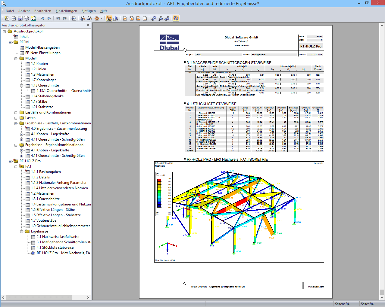 Ausdruckprotokoll