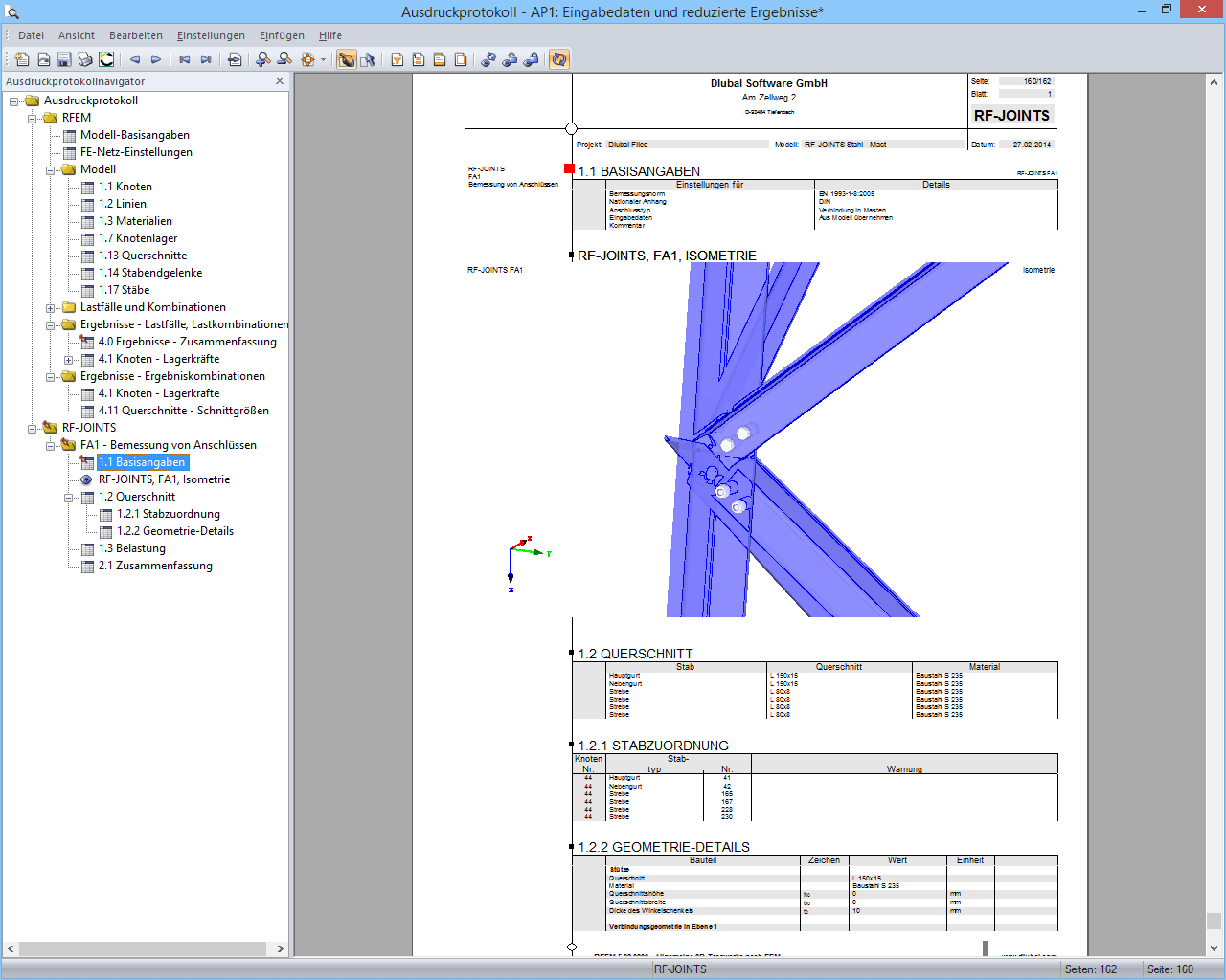 Ausdruckprotokoll