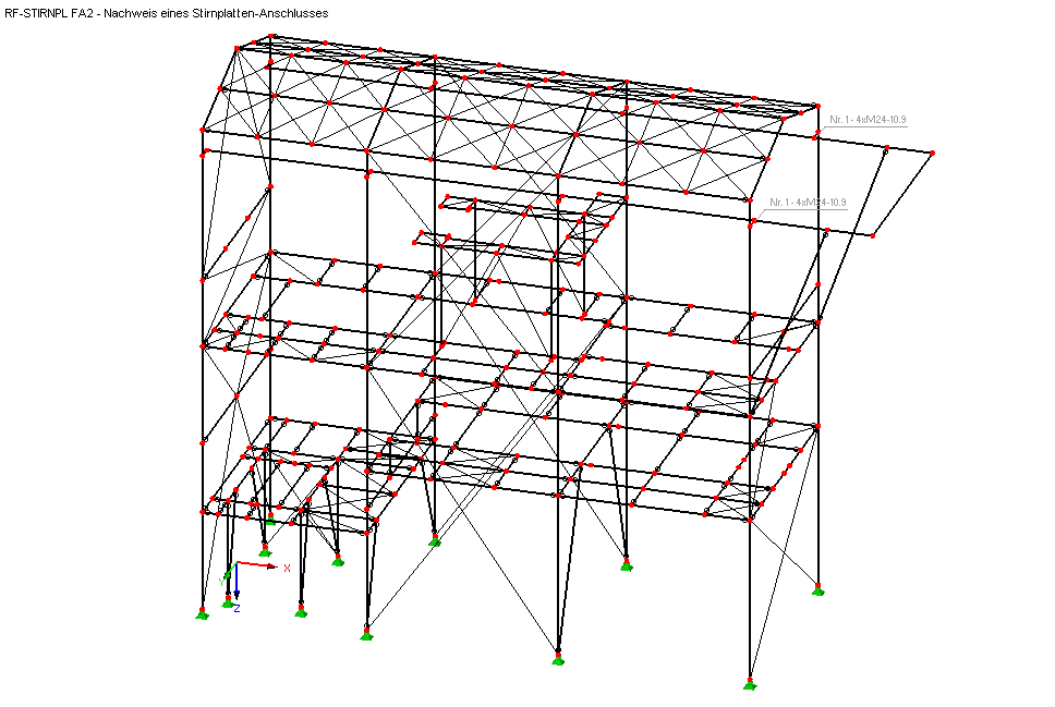 Lageplot der angewendeten Stabenden