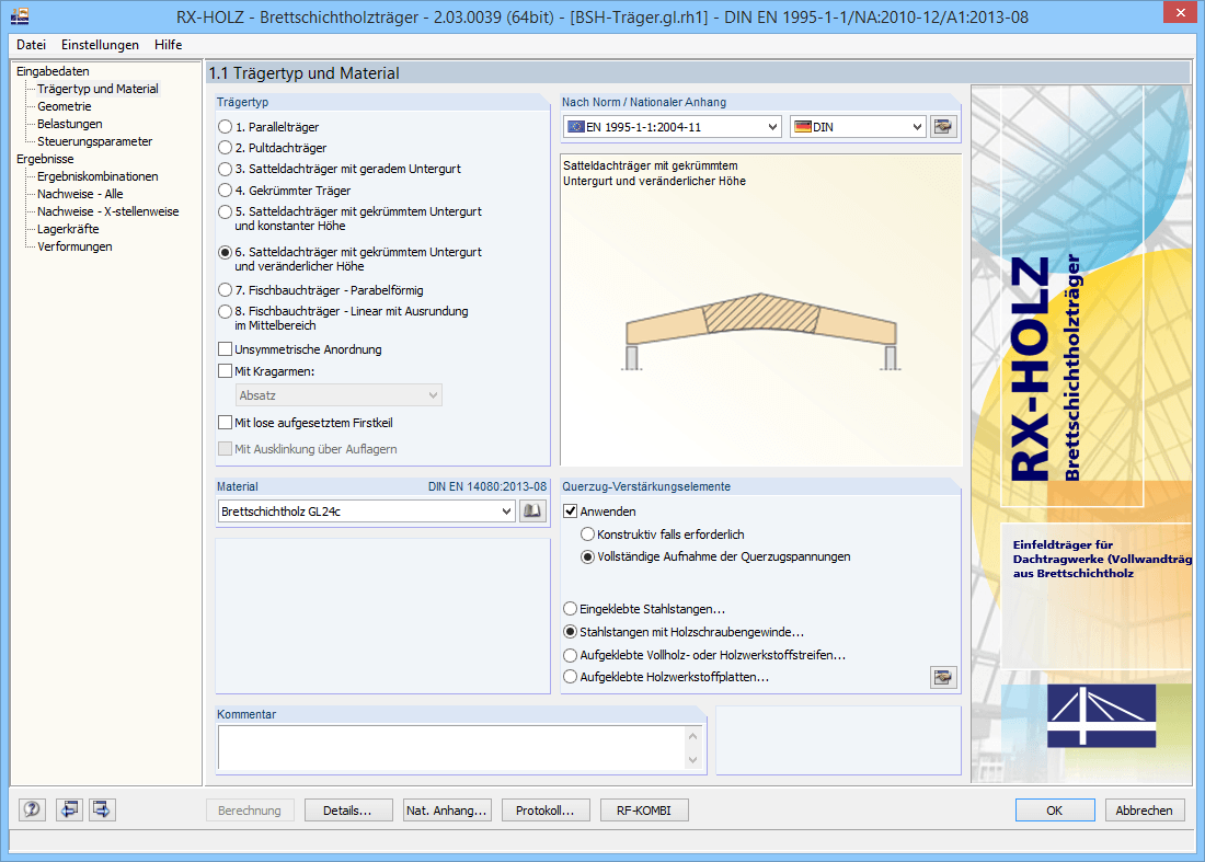 Maske 1.1 Trägertyp und Material