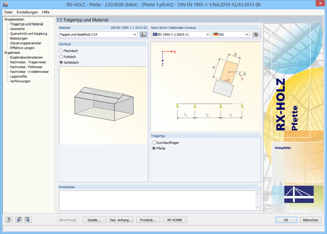 Maske 1.1 Trägertyp und Material