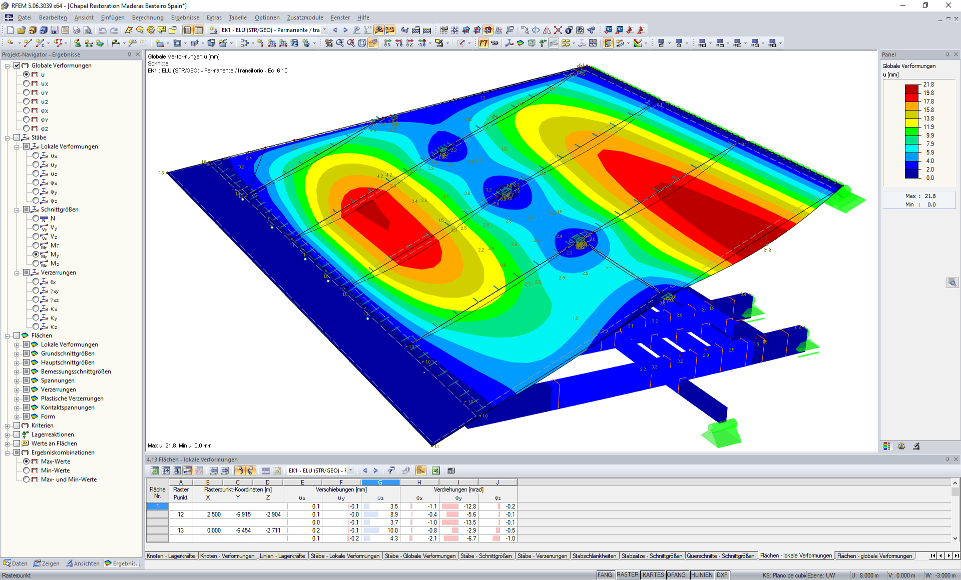 Darstellung der Verformung in RFEM (© Maderas Besteiro S.L.)