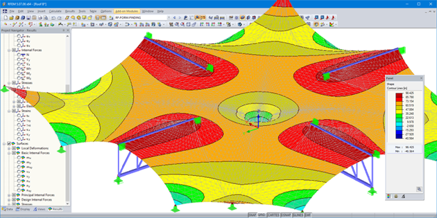 Add-on Modules for Structural Analysis & Design of Tensile Membrane Structures