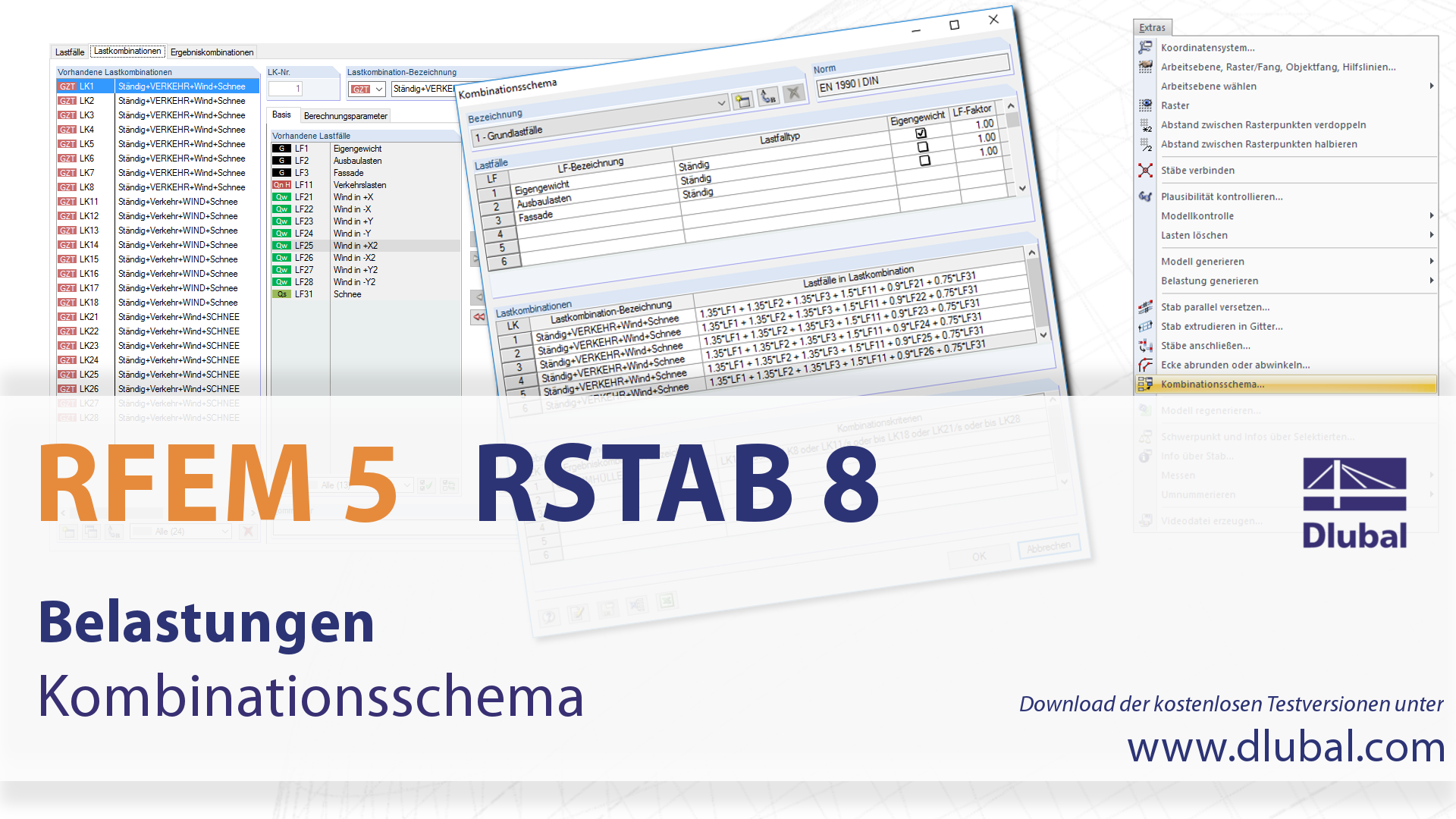 Belastungen: Kombinationsschema