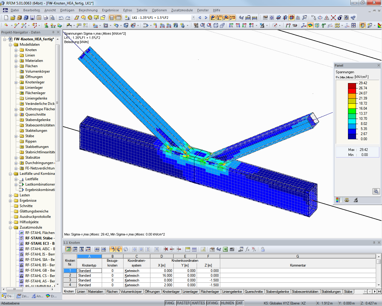 Modellierung und Analyse von Stahlbaudetails mit RFEM 5