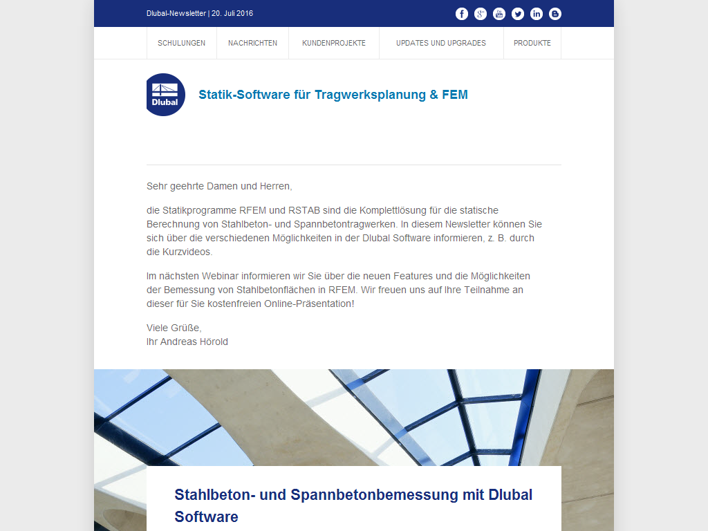 Dlubal-Newsletter | Juli 2016