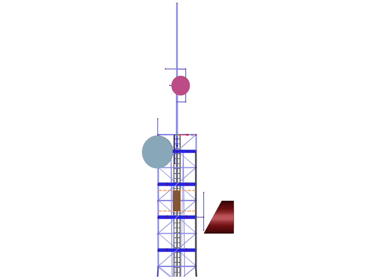 RFEM/RSTAB-Zusatzmodul RF-/MAST Anbauten | Anbauten für Mobilfunk-Gittermasten