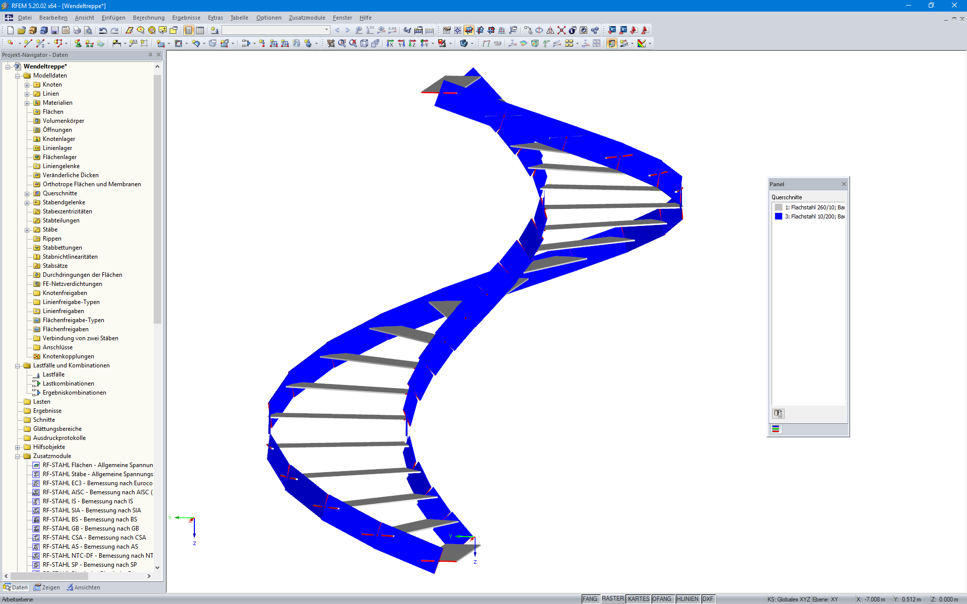 Generierte Wendeltreppe in RFEM