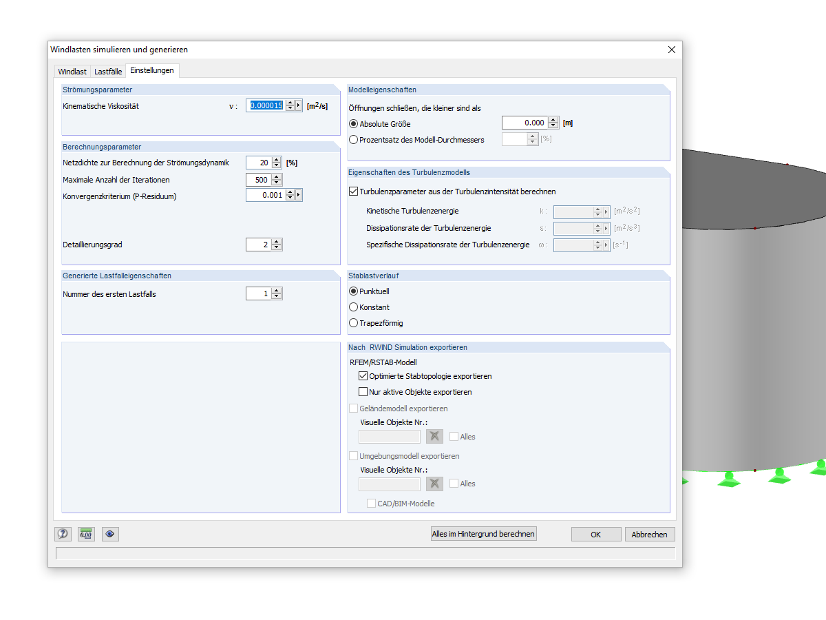 Parameter für die RFEM-/RSTAB-Lastfälle