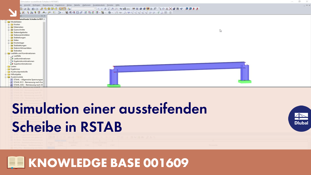 Simulation einer aussteifenden Scheibe in RSTAB