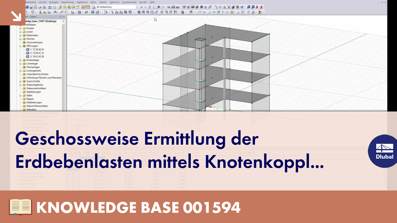 Geschossweise Ermittlung der Erdbebenlasten mittels Knotenkopplungen