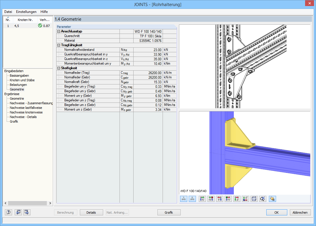 Maske Geometrie in RF-/JOINTS Stahl - SIKLA