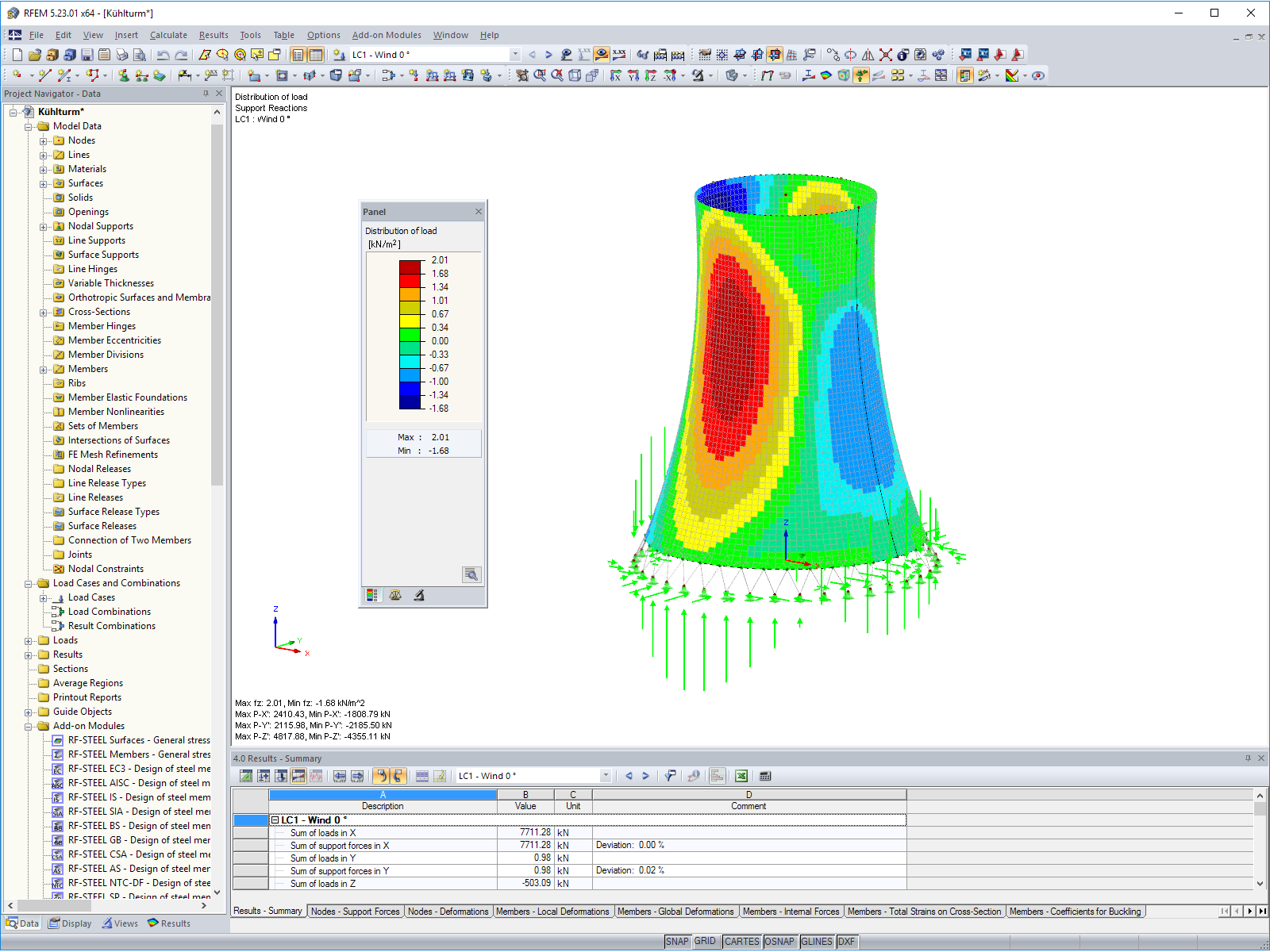 Ausgabe der Lastverteilung in RFEM