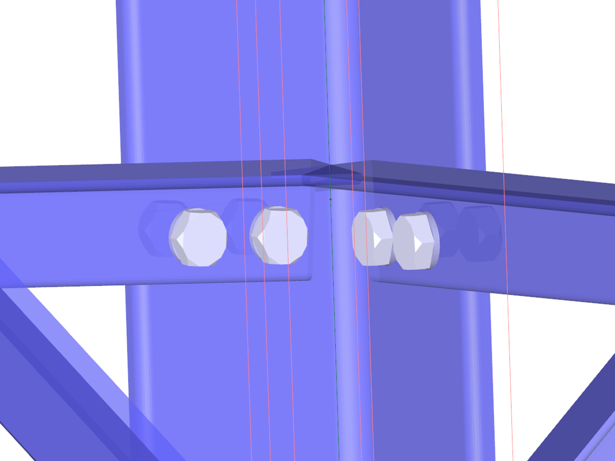 Visualisierung des Anschlusses in RF-JOINTS Stahl - Mast