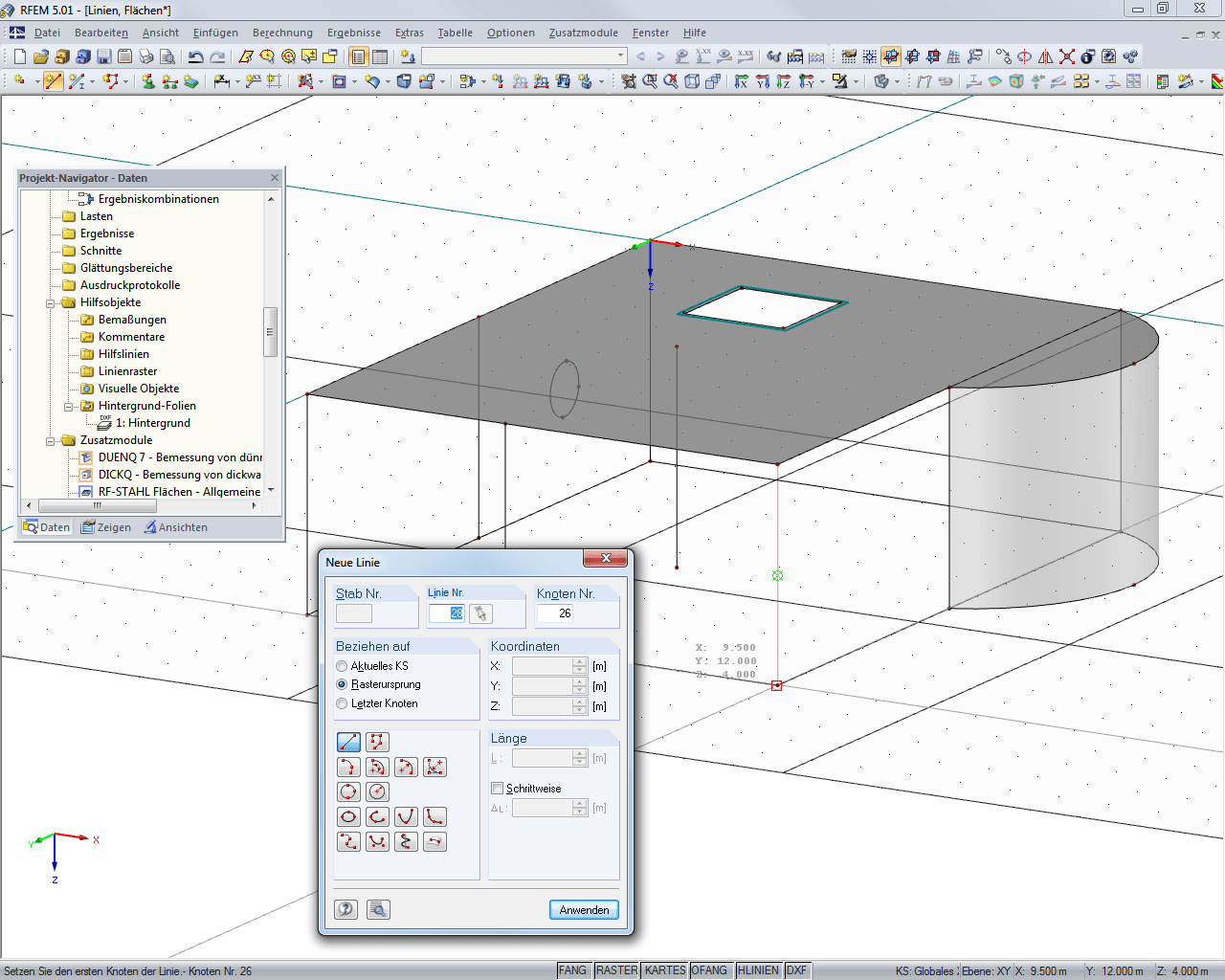 Grafische Modellierung über Hintergrund-Folien