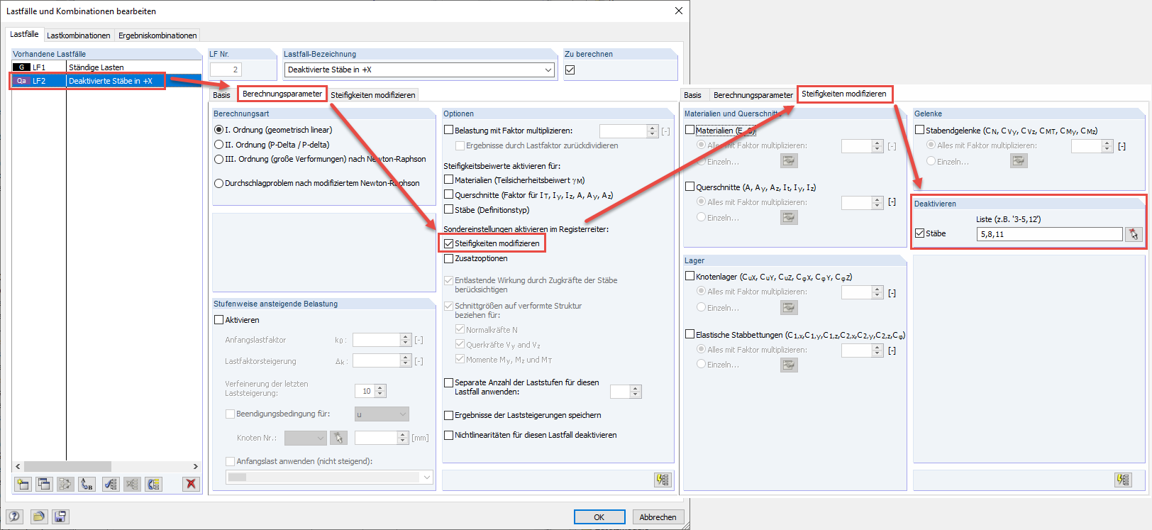 Option 'Deaktivierung' in RSTAB