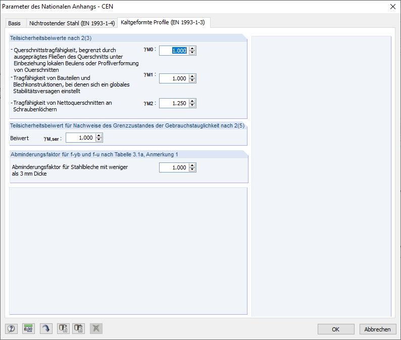 Parameter des nationalen Anhangs