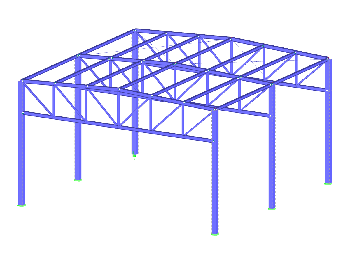 Stahlhalle mit Fachwerkbindern