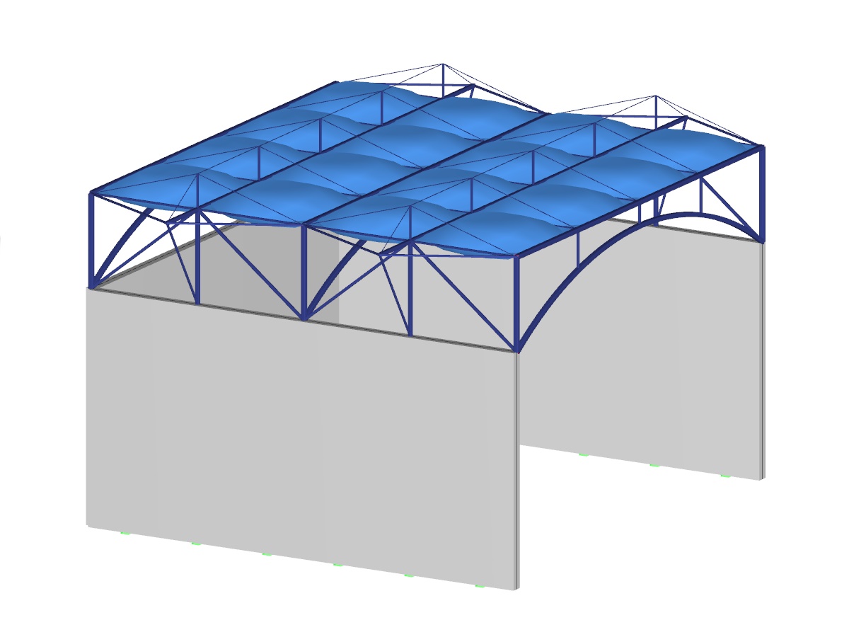 Pneumatisches Dachtragwerk