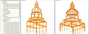 3D-Modelle der beiden höchsten Kuppeln in RSTAB (© Moses Structural Engineers Inc.)