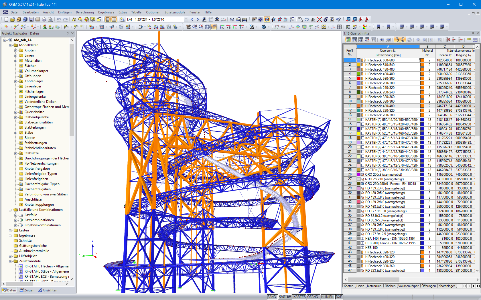 RFEM-Modell des Sky Walk in Dolní Morava