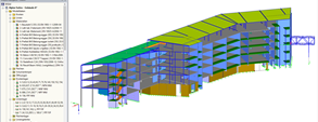 3D-Modell vom Gebäude A in RFEM (© DBC AS)