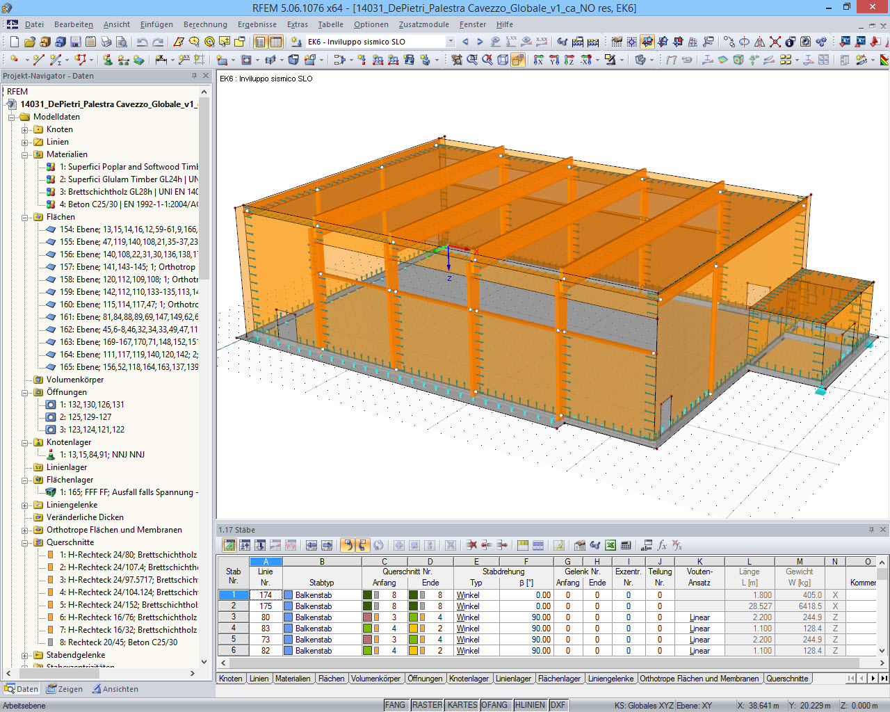 3D-Modell der Turnhalle in RFEM (© Studio Ergodomus)