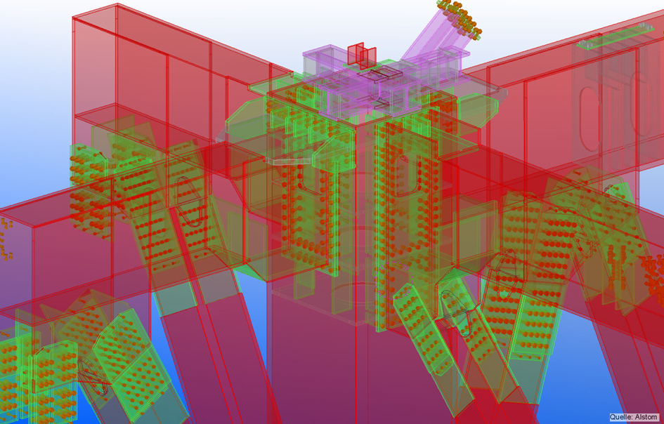 Anschluss-Modellierung in Tekla Structures (© Alstom)